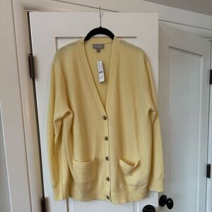 J. Crew Women's Soft Yellow Cashmere Cardigan NWT Size M